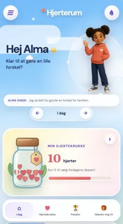 The child’s home screen with today’s help